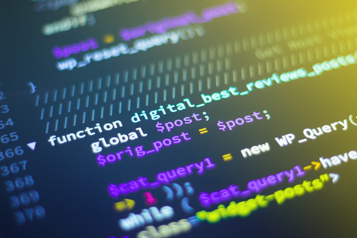 Source code on a developer's screen